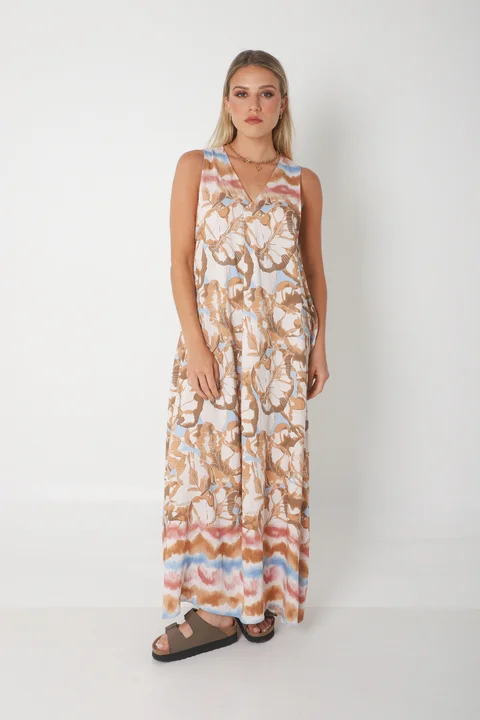 Vestido Mandarin ANDIRA c/ Bolsillos GU252