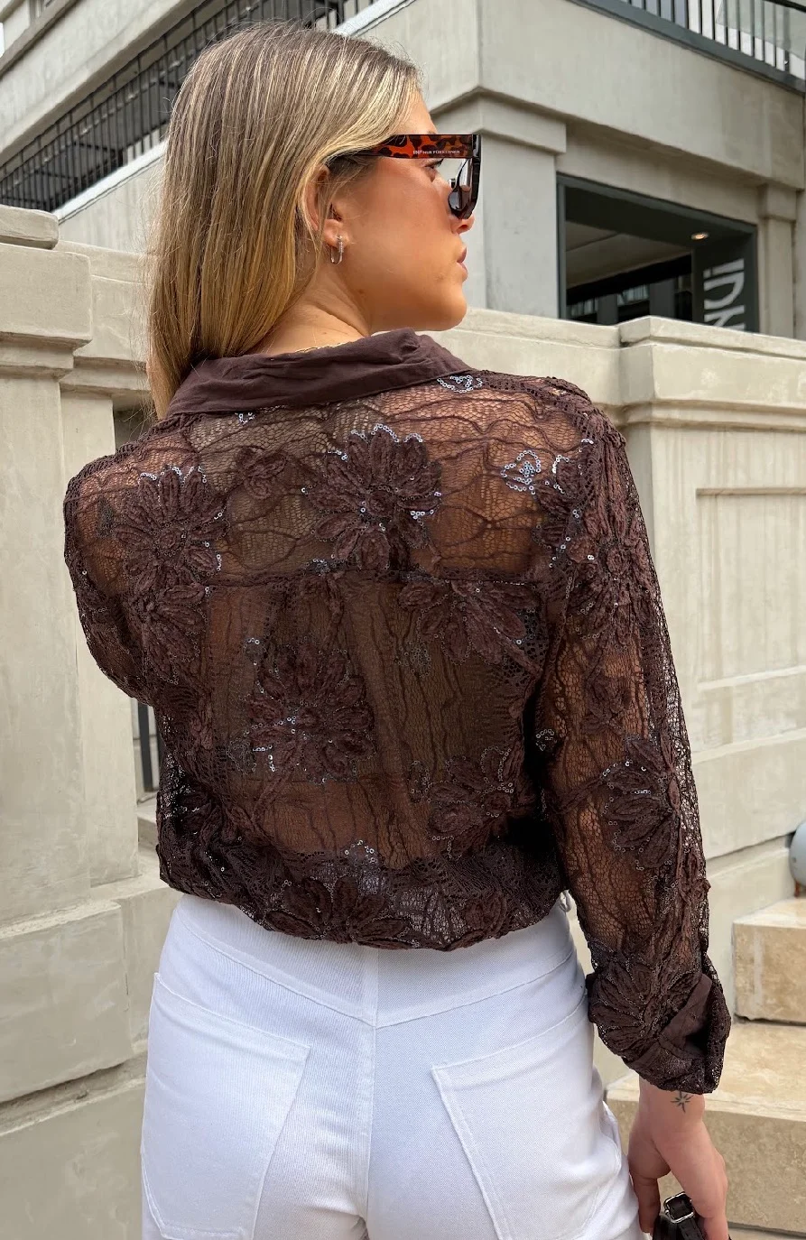 Camisa DARLIN Con Encaje y Bordado GUK70283