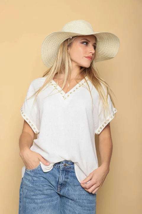 Blusa Amplia Zamia de Lino GU0543