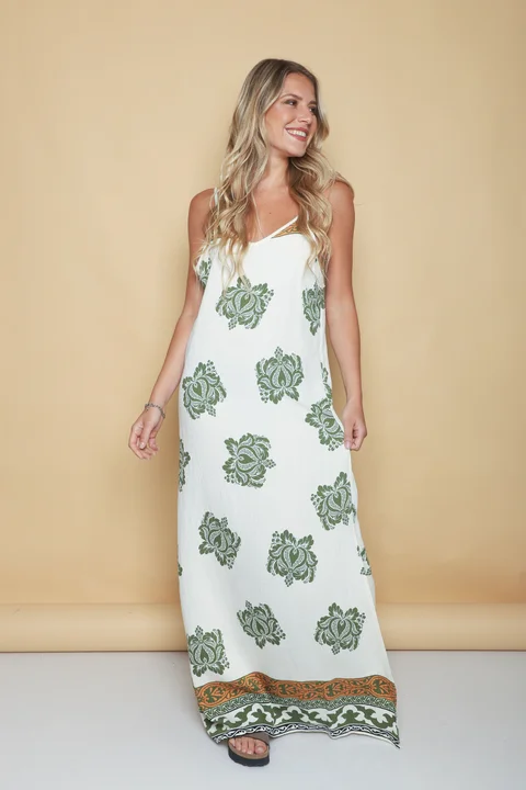 Vestido FIRENZE Lino estampado GUK70142-4