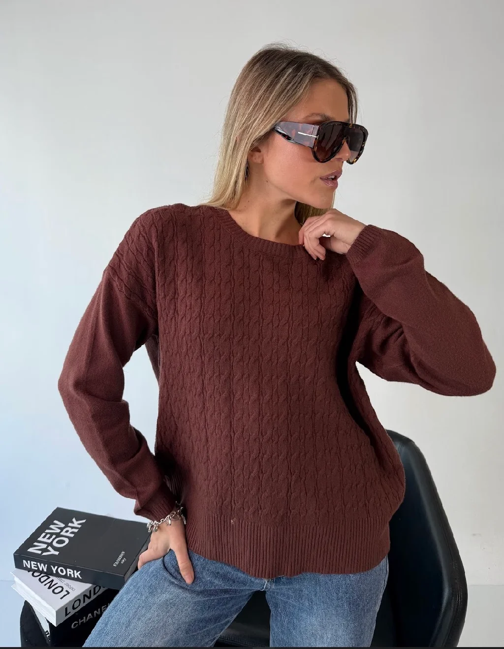 Maxi Sweater MADELEINE Bremer Trenzado GUL819