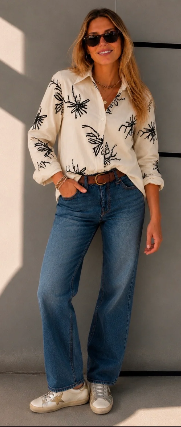Camisa FLORENTINA Bordada GU278768
