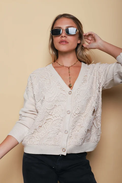 Saco LARROUS Bordado c/ Botones con Brillos GUL827