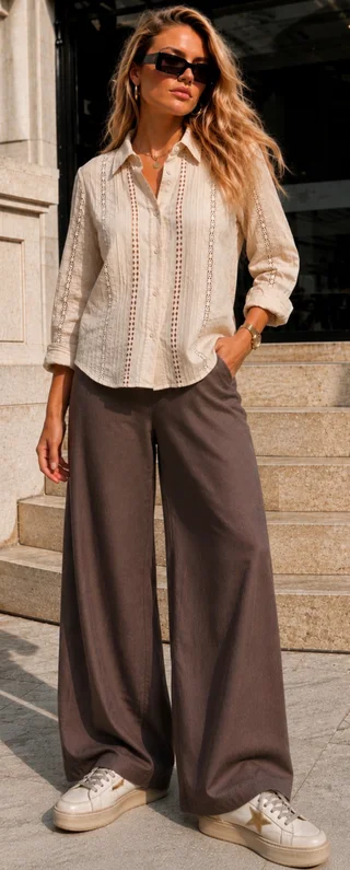 Maxi Palazo DENIM CHOCO - Vista 4