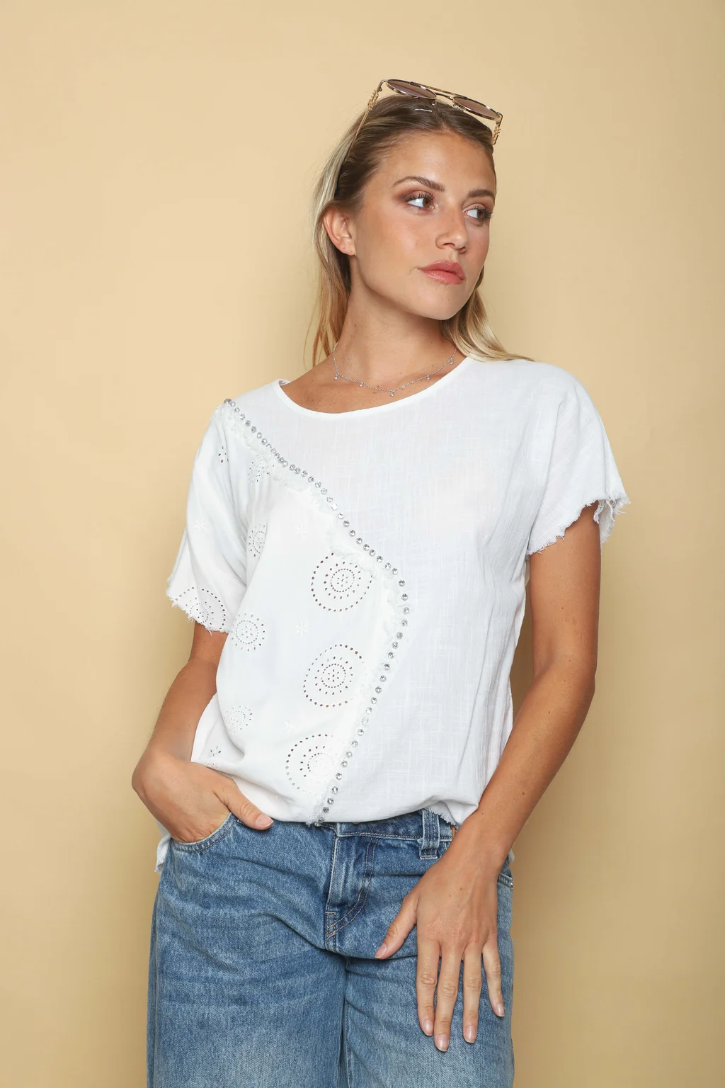 Remeron LAZER LINO con Piedras GUK70214