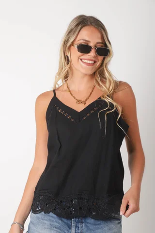 Musculosa JERI Lino bordada GU0537 - Vista 5