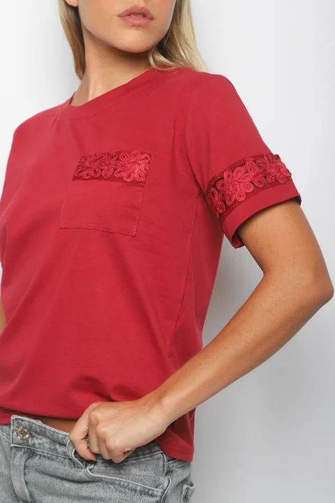 Remera RAVI c/Bolsillos puntilla GUJ5232