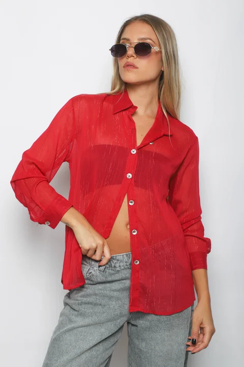 Camisa DORAL Gasa c/ Botones con Brillos GU0345