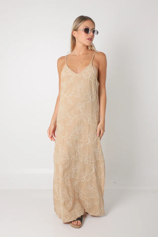 Vestido KALSY lino c/bordado GUK70142-9