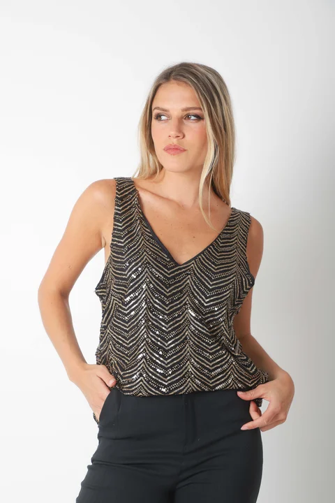 Musculosa Capri c/lentejuelas GU5150