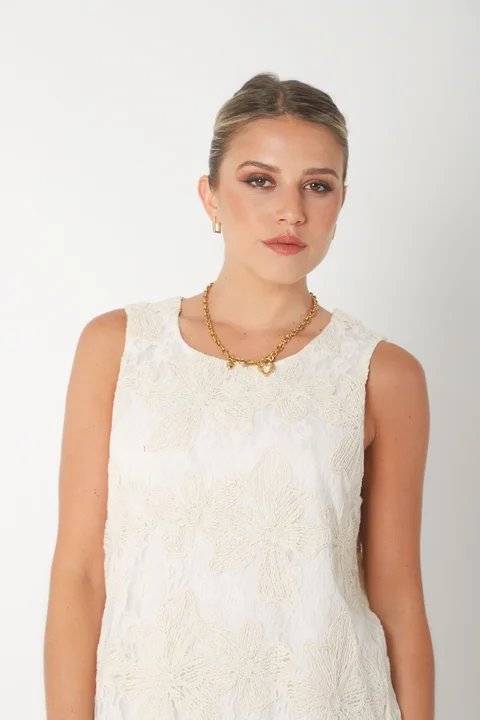 Vestido POCH Encaje con Bordado Crochet GU250110