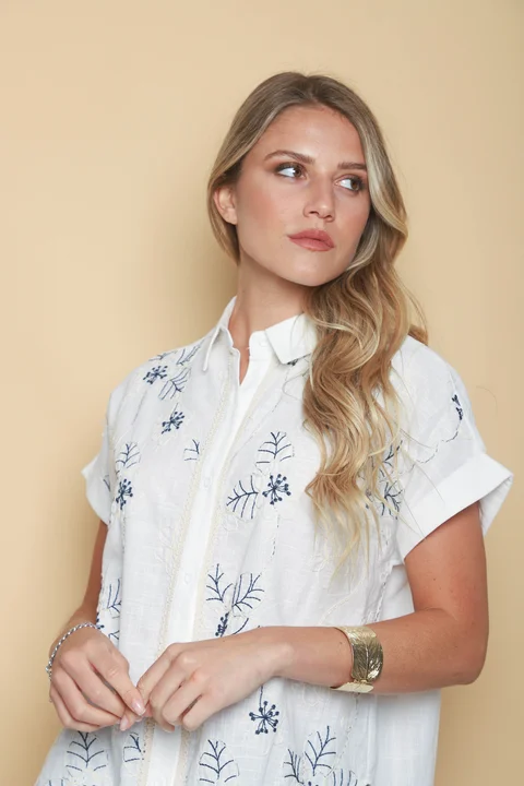 Camisa RANIERI Bordada Manga Corta GU0531