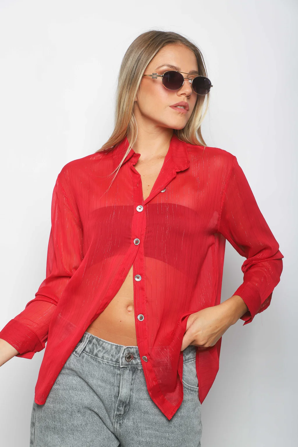 Camisa DORAL Gasa c/ Botones con Brillos GU0345