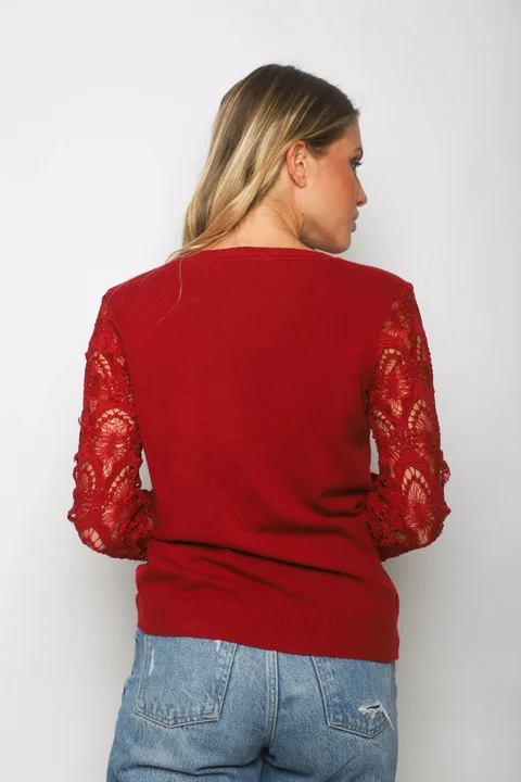 Sweater MELROUSE Bremer c/ Guipiur en mangas GUL600