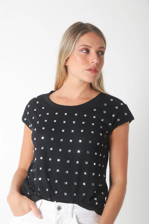 Remera FELISA c/ Hombreras y Piedras  GUK70073