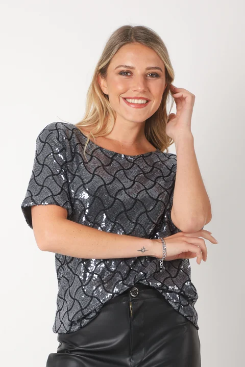 BLUSA DIAMONDS c/lentejuelas GU5196