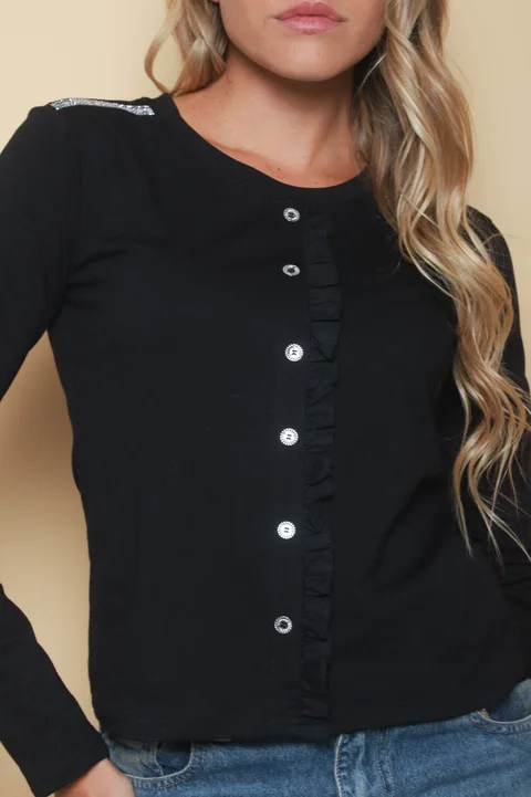 Remera Cobre C/ Strass y Volados GUK70066