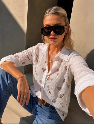 Camisa Margareth Broderie GUK4113 - Vista 5