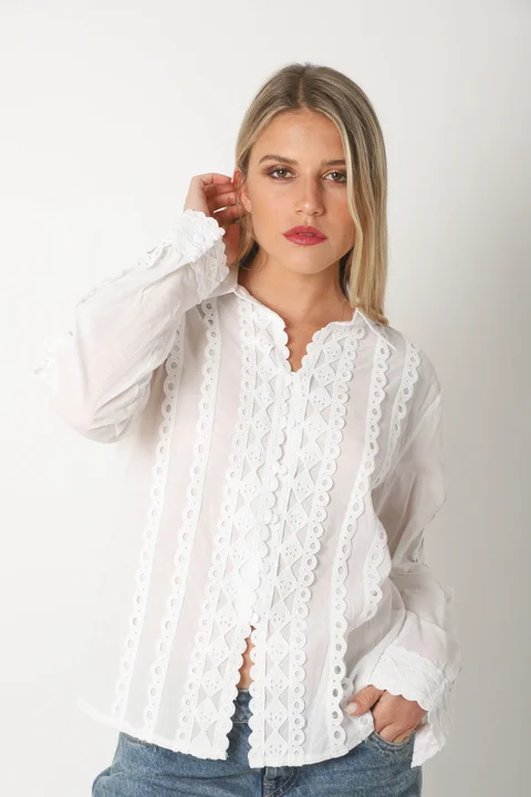 Camisa FRENESI Guardas Guipiur GUK70198 