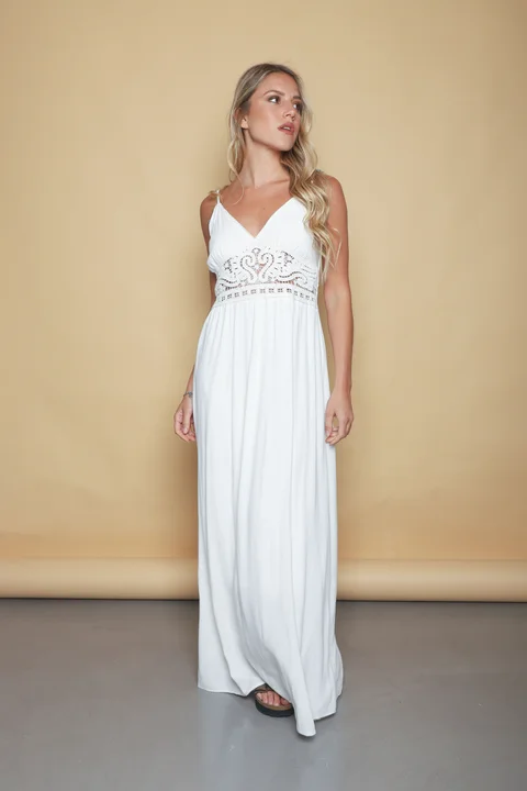 Vestido GALTIER Lino c/crochet GU0552