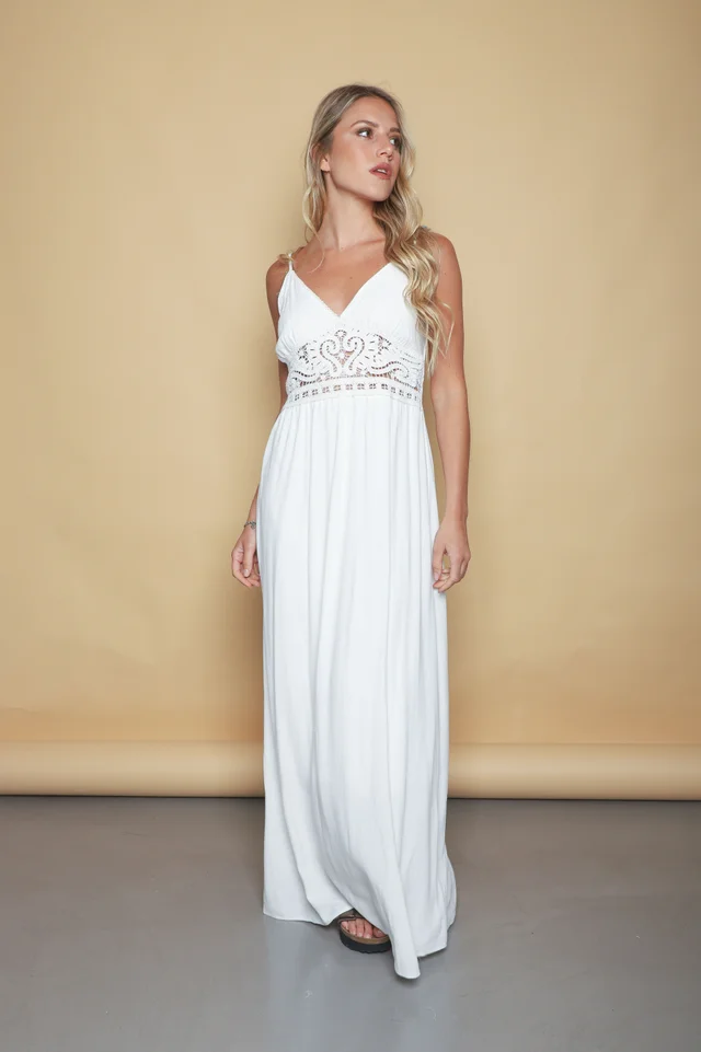 Vestido GALTIER Lino c/crochet GU0552