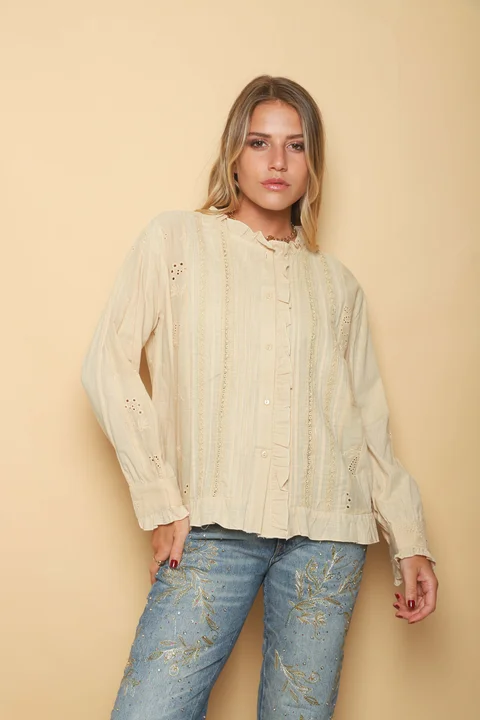 Camisa MAO BUBBLE con Puntillas y Volados GUK70197
