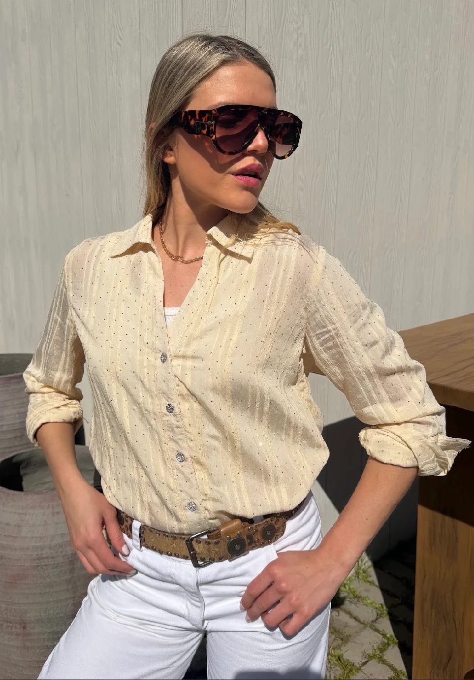 Camisa MARVI con Guardas con Strass GUK70241
