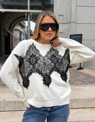 Sweater ZAMA Bremer C/ Encaje GUL667 - Vista 4