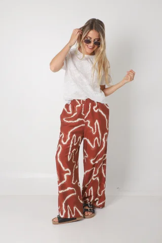 Palazzo CAMBODIA de Lino estampado c/ Bolsillo GUK70151-1 - Vista 3