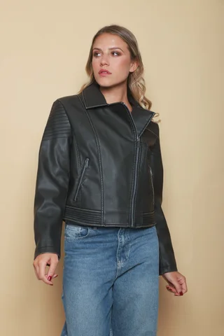 Campera Cartney Cruzada Eco Cuero GU78304 - Vista 2