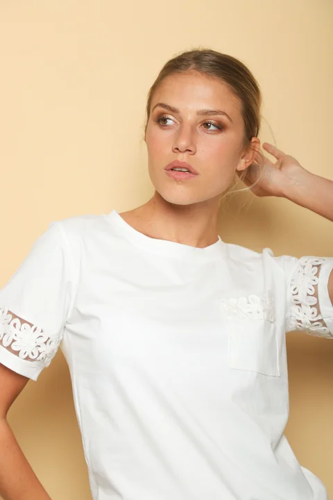 Remera RAVI c/Bolsillos puntilla GUJ5232