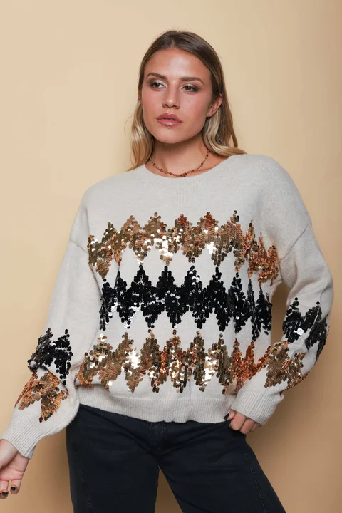 Sweater CARIN c/lentejuelas GUL830