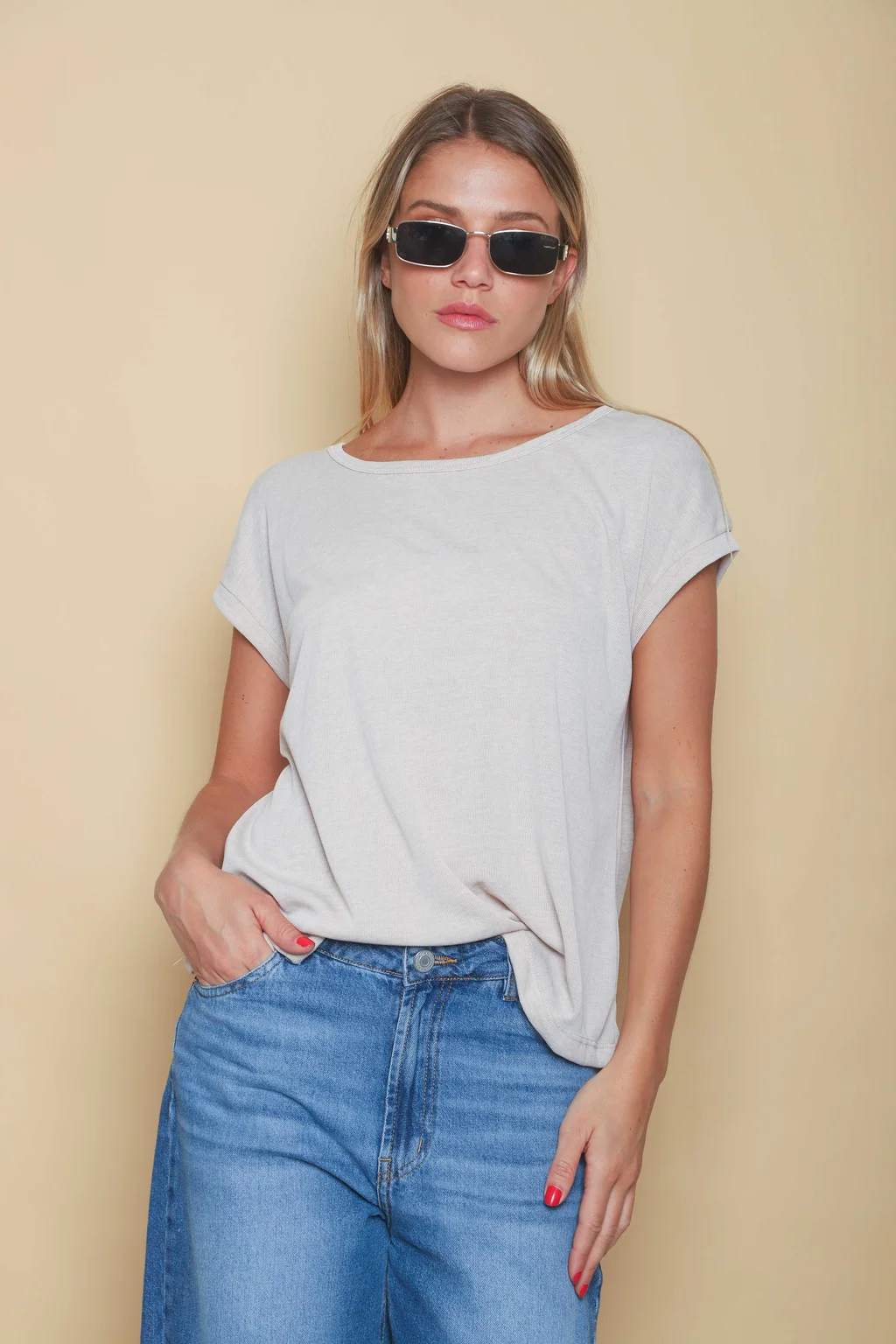 Remera Dana Hilo Flame con Lurex