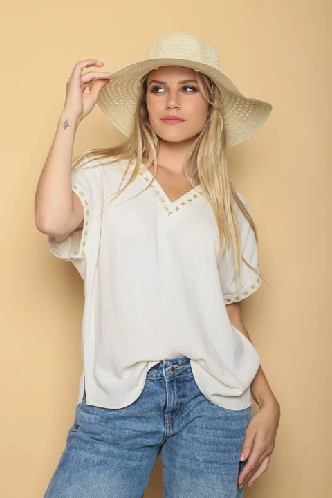 Blusa Amplia Zamia de Lino GU0543