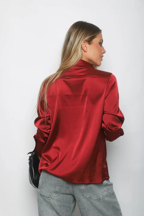 Camisa CANDI Satén Manga Larga GUV53