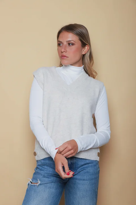 Chaleco FRANCE Cashmire Botones GU67602