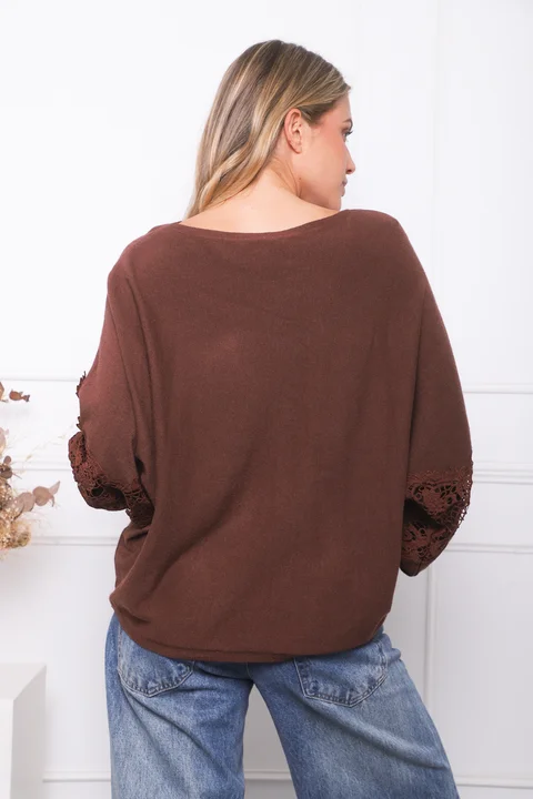 Sweater TUSCANY con Guipiur GU841