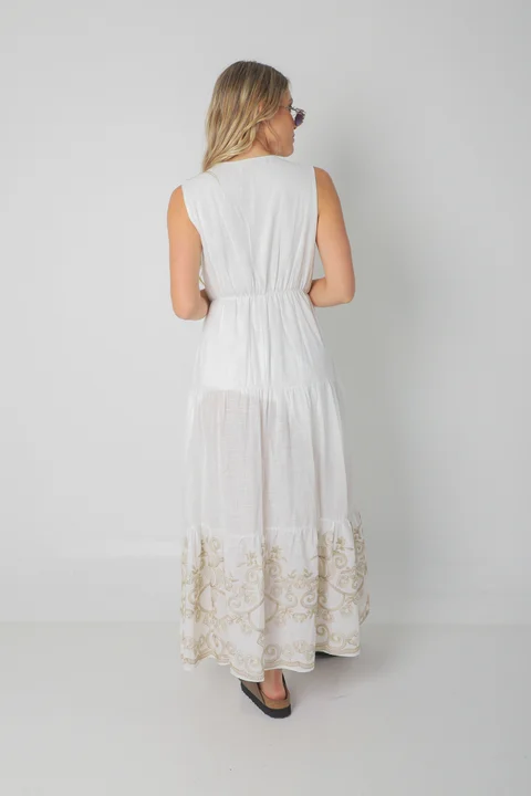 Vestido SOFIA de Lino c/Bordado GU250112