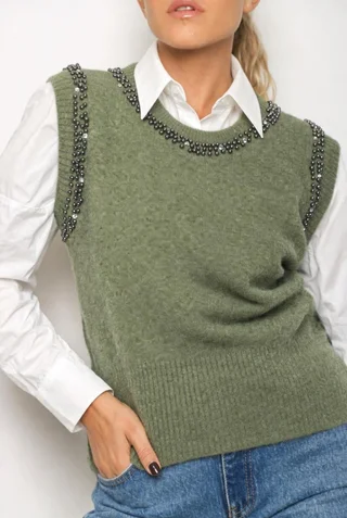 Chaleco ZELAND Lana c/ Apliques  - Vista 2