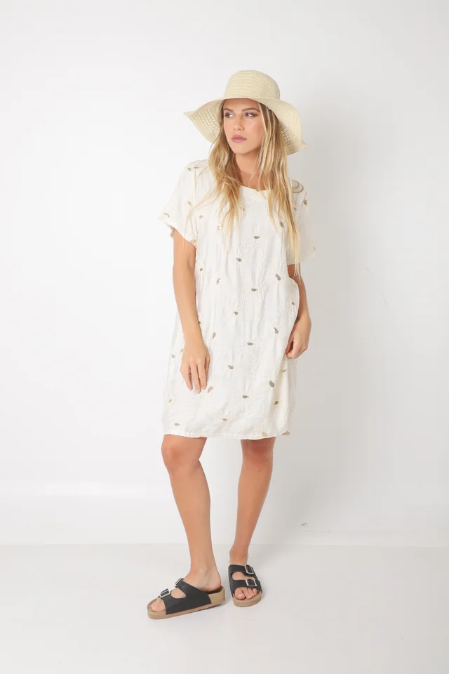  Vestido LOIRA lino c/bordado GUCH3013-1