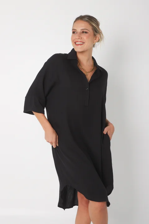 Vestido KAISER de Lino c/ Botones GU0333