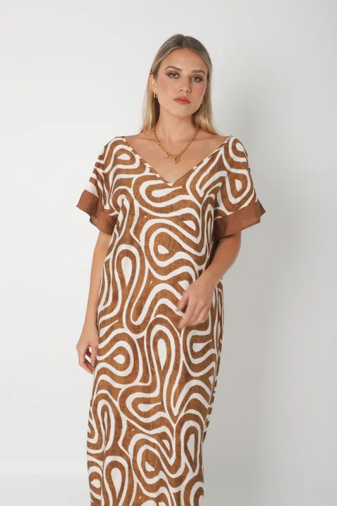 Vestido DOMINIQUE MAREAS LINO GUK70143-1