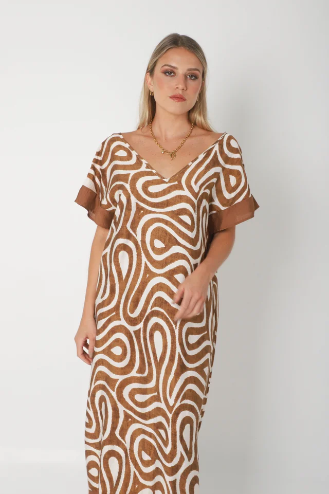 Vestido DOMINIQUE MAREAS LINO GUK70143-1