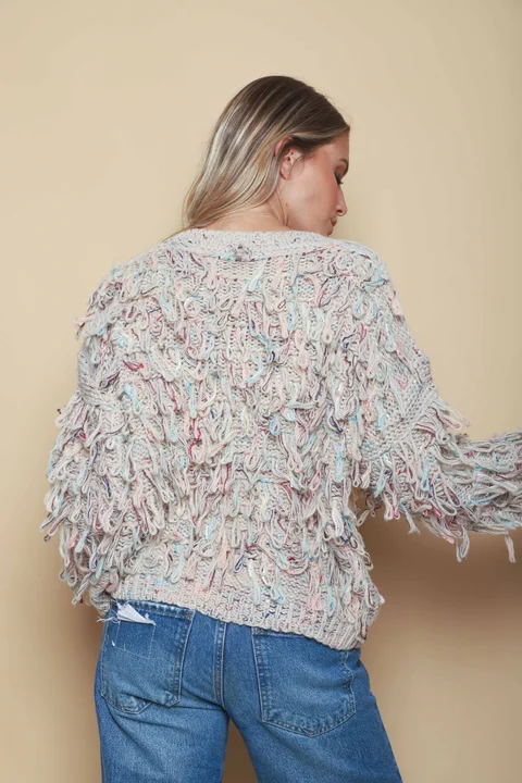 Sweater MALIBU Tejido Grueso c/ Flecos GUL74222