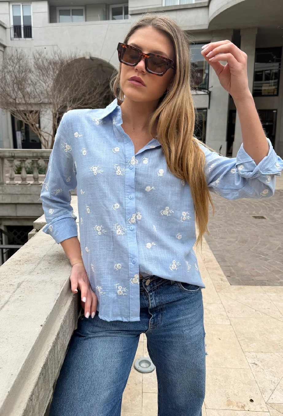 Camisa ROSMARY Lino Bordada GU70242