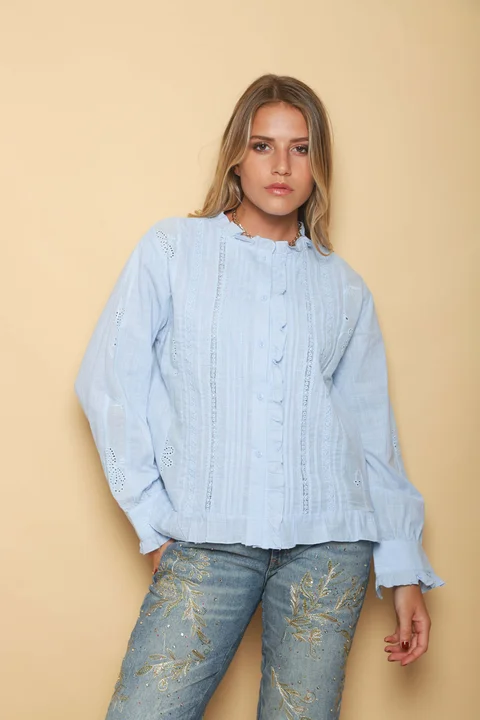 Camisa MAO BUBBLE con Puntillas y Volados GUK70197