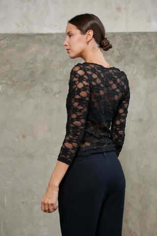 Remera Talia Encaje Elastizada GU5115 - Vista 3