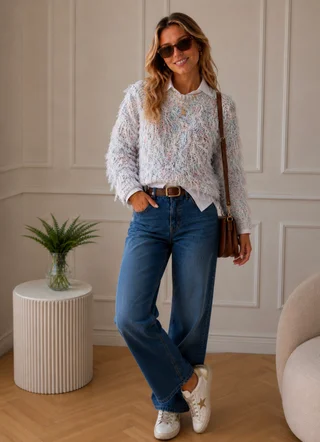 Sweater MALIBU Tejido Grueso c/ Flecos GUL74222 - Vista 5