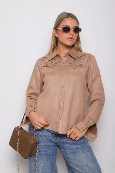 Camisa KARLSON Gamuza Con Calado GU70254