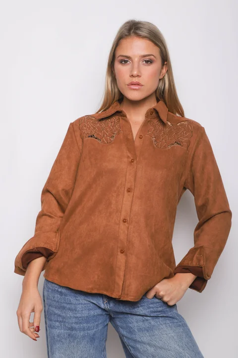 Camisa KARLSON Gamuza Con Calado GU70254